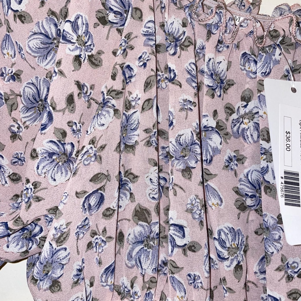 Light Pink/blue smocked top Jebdoba-NWT - Picture 4 of 5